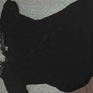 Venus Womens Black Lace Trim Top